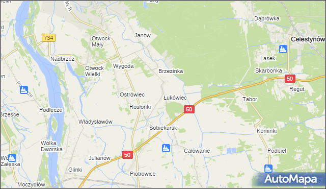 mapa Łukówiec gmina Karczew, Łukówiec gmina Karczew na mapie Targeo