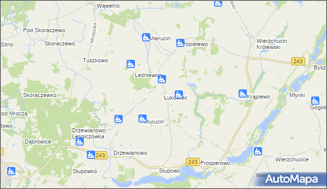 mapa Łukowiec gmina Sicienko, Łukowiec gmina Sicienko na mapie Targeo