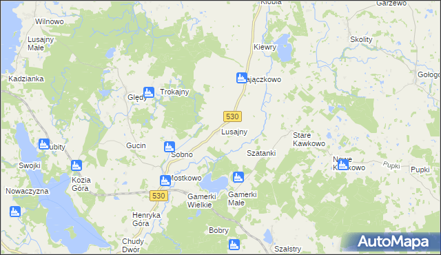 mapa Lusajny, Lusajny na mapie Targeo