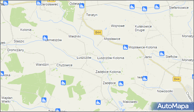 mapa Łuszczów-Kolonia gmina Uchanie, Łuszczów-Kolonia gmina Uchanie na mapie Targeo