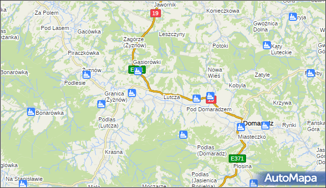 mapa Lutcza, Lutcza na mapie Targeo