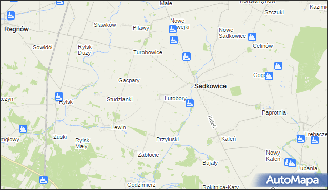 mapa Lutobory, Lutobory na mapie Targeo