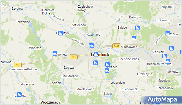 mapa Lutomiersk, Lutomiersk na mapie Targeo