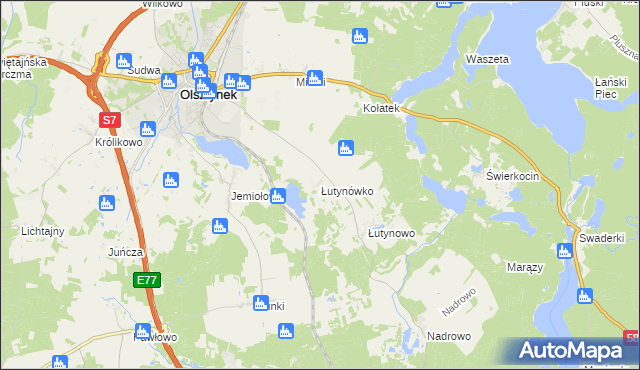 mapa Łutynówko, Łutynówko na mapie Targeo