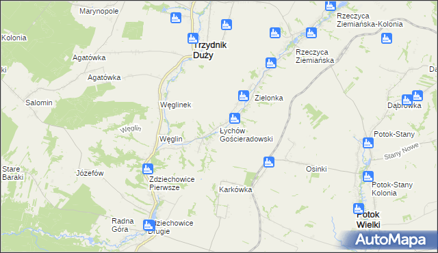 mapa Łychów Gościeradowski, Łychów Gościeradowski na mapie Targeo