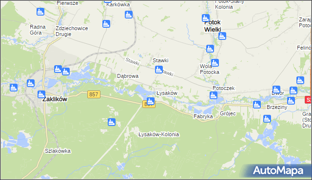 mapa Łysaków gmina Zaklików, Łysaków gmina Zaklików na mapie Targeo