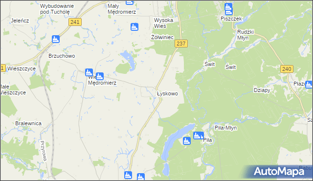 mapa Łyskowo gmina Gostycyn, Łyskowo gmina Gostycyn na mapie Targeo