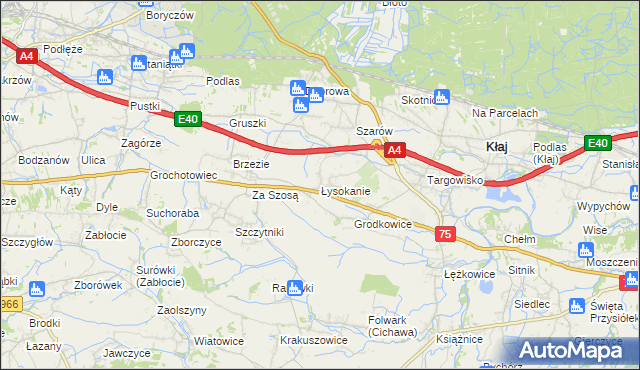 mapa Łysokanie, Łysokanie na mapie Targeo