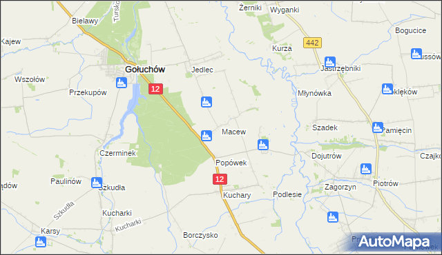 mapa Macew, Macew na mapie Targeo