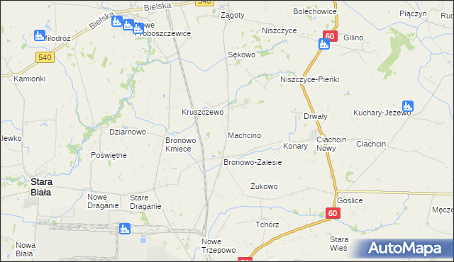 mapa Machcino, Machcino na mapie Targeo
