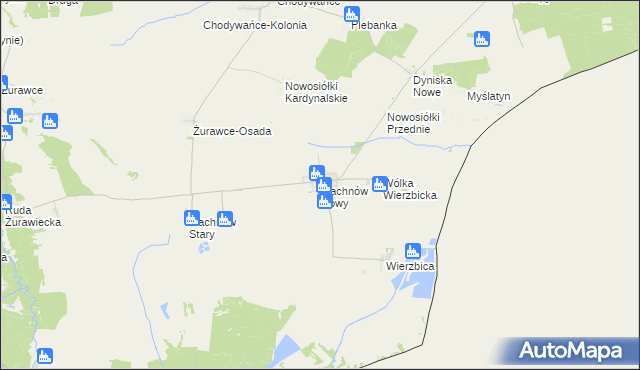 mapa Machnów Nowy, Machnów Nowy na mapie Targeo