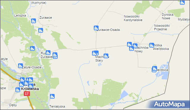 mapa Machnów Stary, Machnów Stary na mapie Targeo