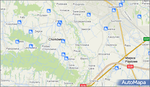 mapa Machnówka, Machnówka na mapie Targeo