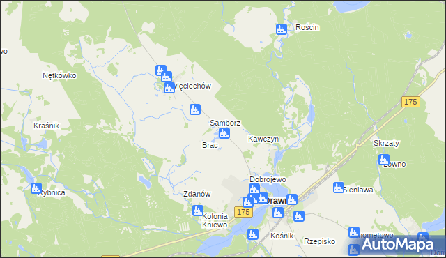 mapa Maciejów gmina Drawno, Maciejów gmina Drawno na mapie Targeo