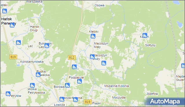 mapa Macoszyn Duży, Macoszyn Duży na mapie Targeo