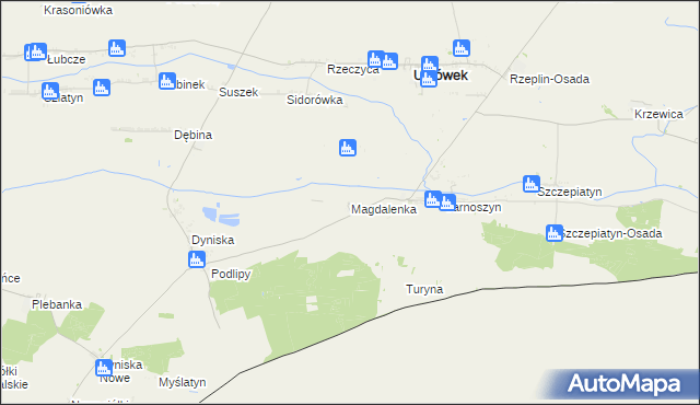 mapa Magdalenka gmina Ulhówek, Magdalenka gmina Ulhówek na mapie Targeo