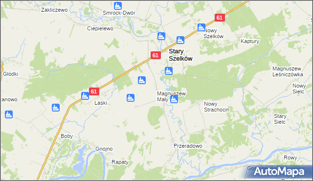 mapa Magnuszew Mały, Magnuszew Mały na mapie Targeo