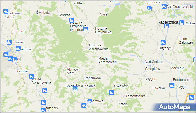 mapa Majdan Abramowski, Majdan Abramowski na mapie Targeo