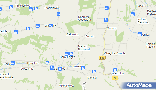 mapa Majdan Bobowski, Majdan Bobowski na mapie Targeo