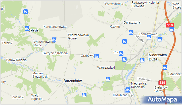 mapa Majdan Borzechowski, Majdan Borzechowski na mapie Targeo