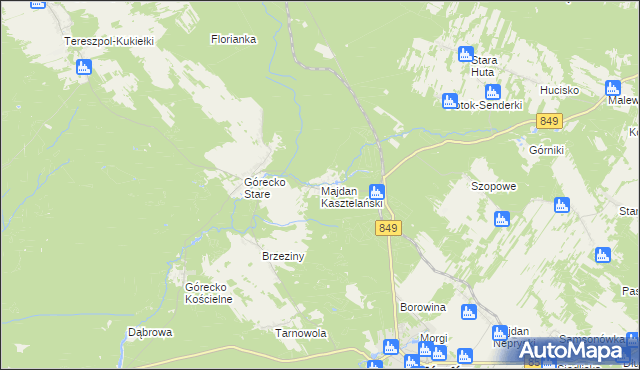 mapa Majdan Kasztelański, Majdan Kasztelański na mapie Targeo