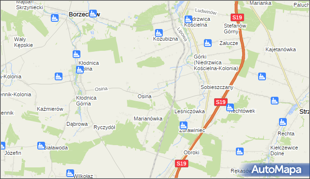 mapa Majdan Sobieszczański, Majdan Sobieszczański na mapie Targeo