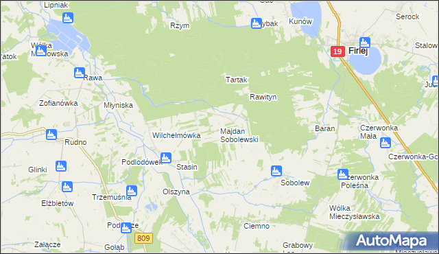 mapa Majdan Sobolewski, Majdan Sobolewski na mapie Targeo