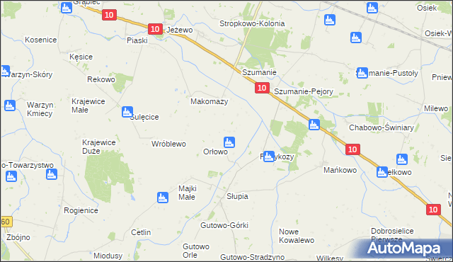 mapa Majki Duże, Majki Duże na mapie Targeo