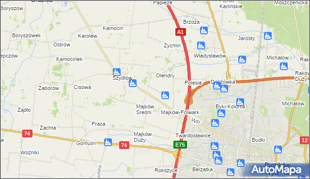 mapa Majków Mały, Majków Mały na mapie Targeo