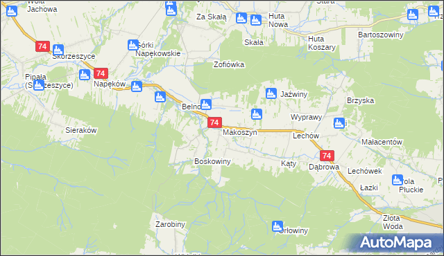 mapa Makoszyn, Makoszyn na mapie Targeo