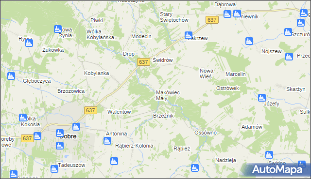 mapa Makówiec Mały, Makówiec Mały na mapie Targeo