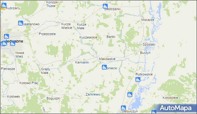mapa Makowskie, Makowskie na mapie Targeo