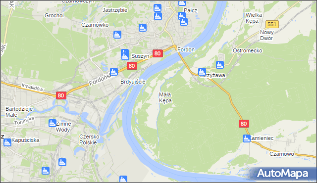 mapa Mała Kępa, Mała Kępa na mapie Targeo