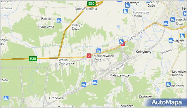 mapa Małaszewicze Duże, Małaszewicze Duże na mapie Targeo