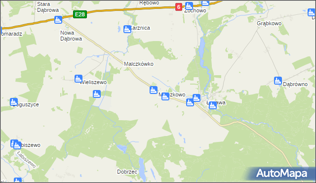 mapa Malczkowo, Malczkowo na mapie Targeo