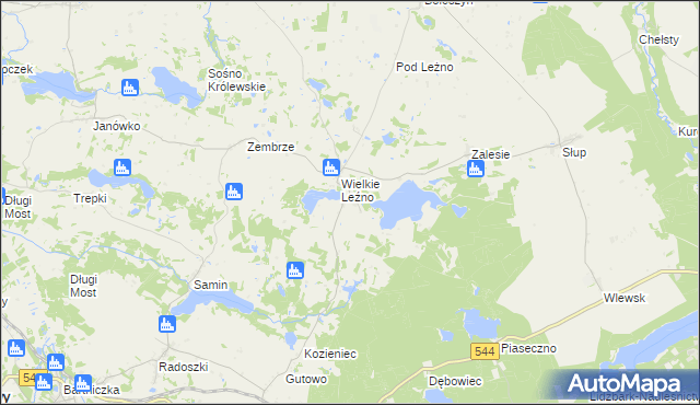 mapa Małe Leźno, Małe Leźno na mapie Targeo