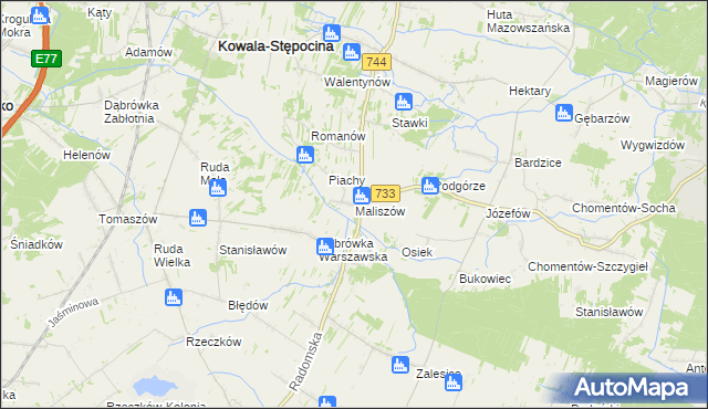 mapa Maliszów, Maliszów na mapie Targeo