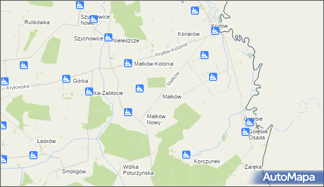 mapa Małków gmina Mircze, Małków gmina Mircze na mapie Targeo