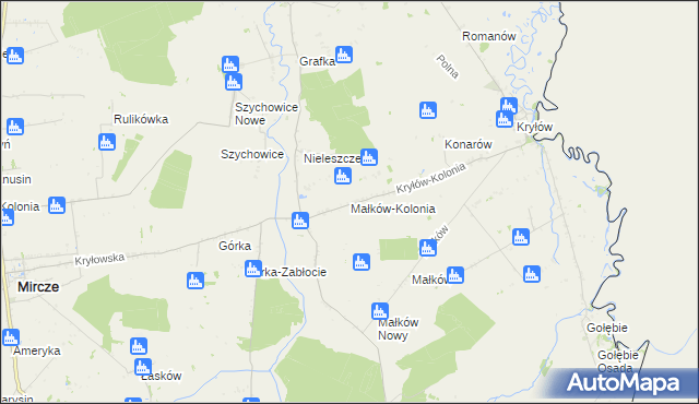 mapa Małków-Kolonia, Małków-Kolonia na mapie Targeo