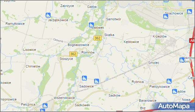 mapa Małkowice gmina Kąty Wrocławskie, Małkowice gmina Kąty Wrocławskie na mapie Targeo