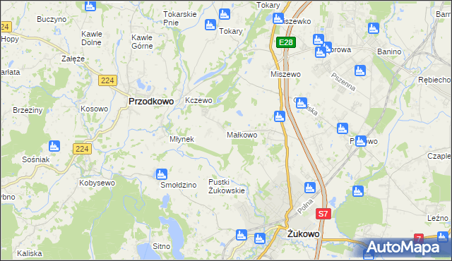 mapa Małkowo, Małkowo na mapie Targeo