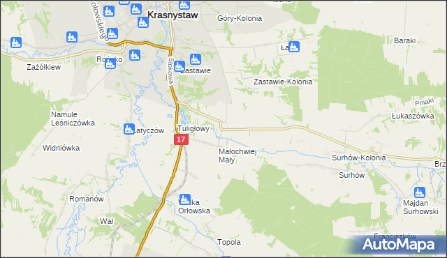 mapa Małochwiej Duży, Małochwiej Duży na mapie Targeo