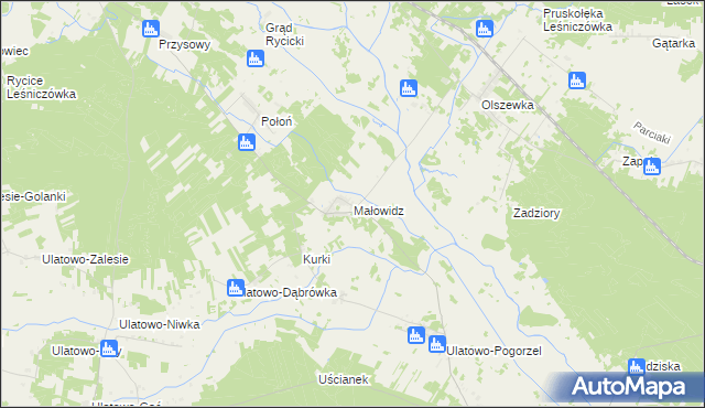 mapa Małowidz, Małowidz na mapie Targeo