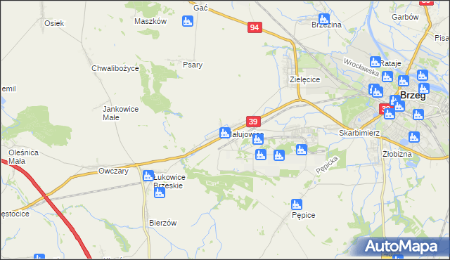 mapa Małujowice, Małujowice na mapie Targeo