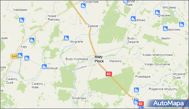 mapa Mały Płock, Mały Płock na mapie Targeo