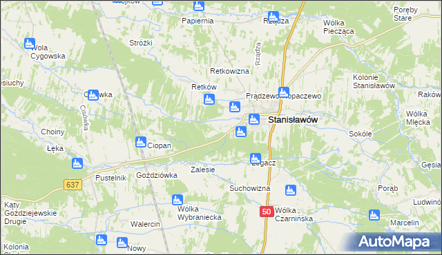 mapa Mały Stanisławów, Mały Stanisławów na mapie Targeo