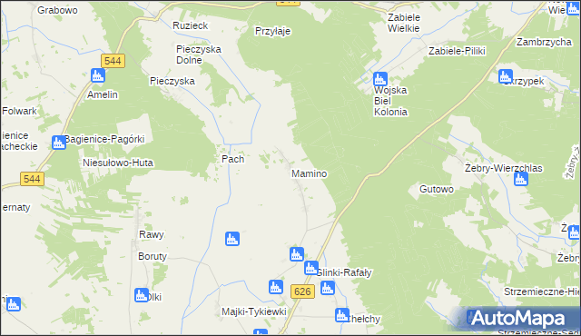 mapa Mamino, Mamino na mapie Targeo