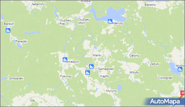 mapa Mańki, Mańki na mapie Targeo