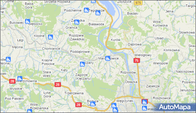 mapa Marcinkowice gmina Chełmiec, Marcinkowice gmina Chełmiec na mapie Targeo