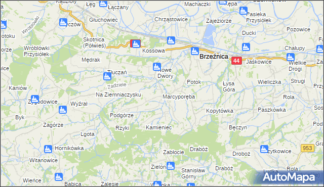 mapa Marcyporęba, Marcyporęba na mapie Targeo